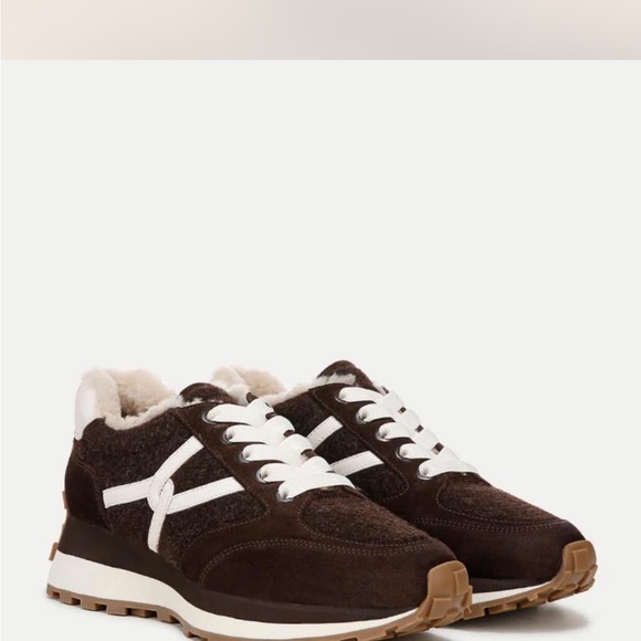 Veronica Beard Brown and White Shearling Lined Sneakers- NEVER WORN - Picture 5 of 5